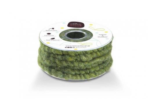 Wollkordel auf Spule - 10 mm - 7 Meter Rolle Tanne Melange