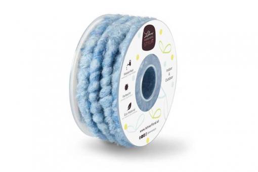 Wollkordel auf Spule - 10 mm - 7 Meter Rolle Blau Melange