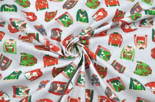 Popeline-Baumwollstoff - Weihnachtssweater 
