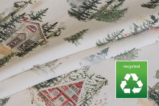 Weihnachtsstoff recycelt - Hüttenzauber 