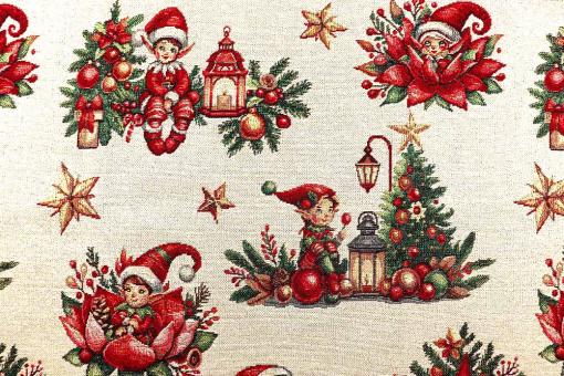 Glitzer Gobelin - Santas Elfen 