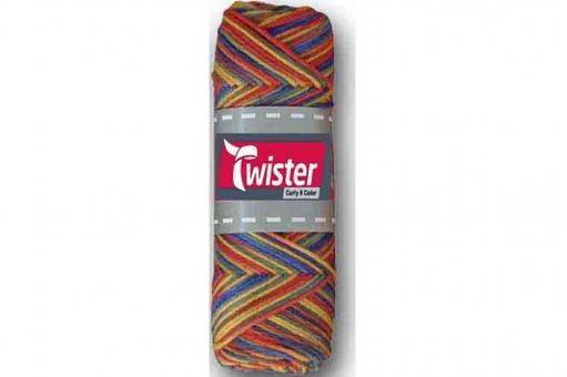 Topflappen-Garn Twister - 50 g - Bunt Gelb/Rot/Blau