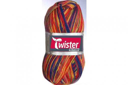 Sockenwolle Twister - 100 g - Bunt Rot Multi