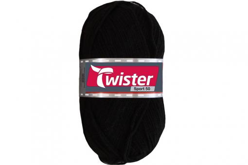 Universalwolle Twister - 50 g - Uni Schwarz