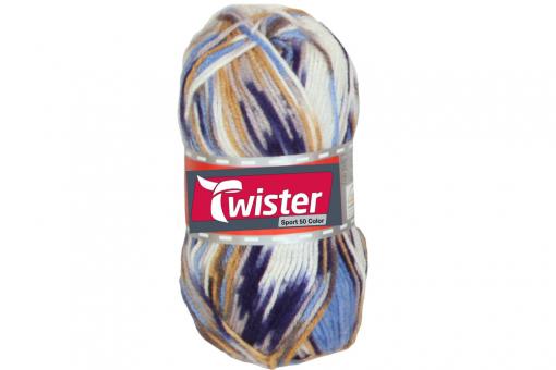 Universalwolle Twister - 50 g - Bunt Blau/Beige