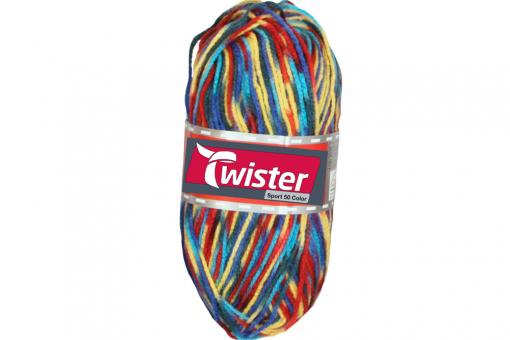 Universalwolle Twister - 50 g - Bunt Rot/Blau