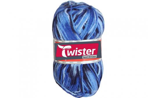 Universalwolle Twister - 50 g - Bunt Royal/Blau