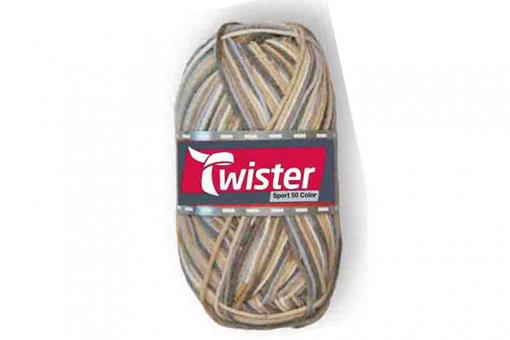 Universalwolle Twister - 50 g - Bunt Blau/Beige/Grau