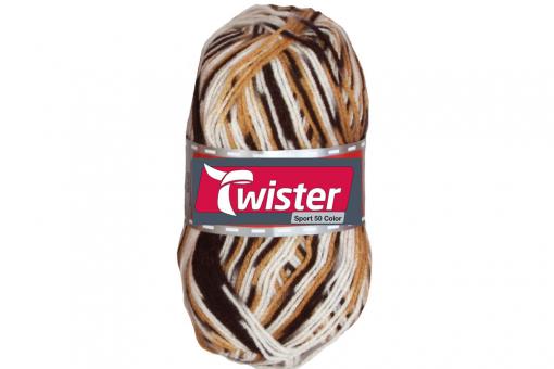 Universalwolle Twister - 50 g - Bunt Kamel/Braun