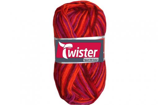 Universalwolle Twister - 50 g - Bunt Pink/Rot