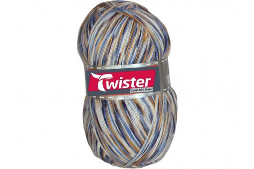 Universalwolle Twister Sport - 500 g - Bunt Blau/Beige