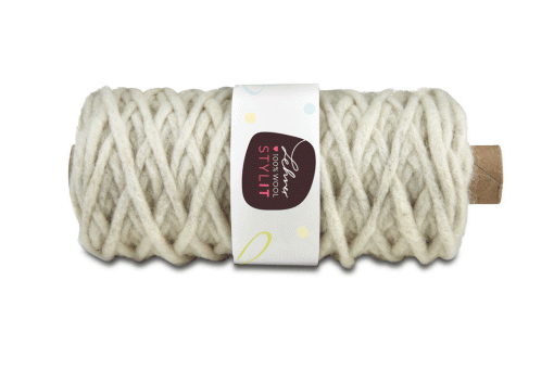 Makramee Garn - 5 mm -Jute Kern - 50 Meter Rolle Grau