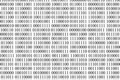 Dekostoff - Binärcode - Weiß 
