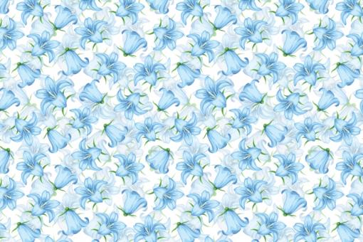 Voile-Gardinenstoff - Wiesenblümchen - Weiß/Hellblau 