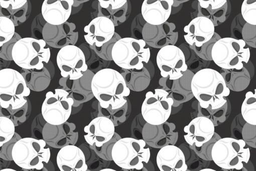 Allround Stoff - 3D-Skulls 