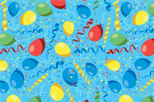 Allround-Stoff - Luftballons und Konfetti Hellblau