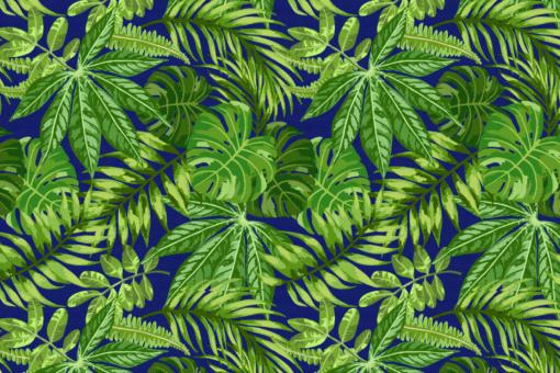 Samtstoff - Green Jungle Royalblau