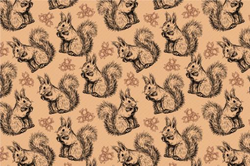 Squirrels - Dekostoff Braun