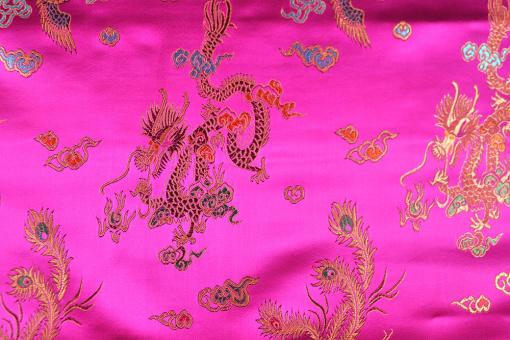 China-Kunstseide - Jade-Drache - Pink 