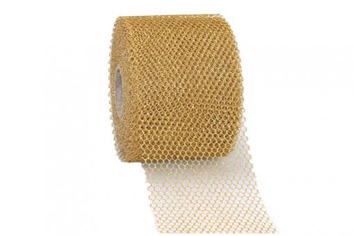 Tüllband Metallic - 72 mm breit - 20 m Gold