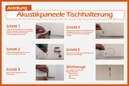 Akustikpaneel Tisch - Holzdielen - inkl. Befestigung - 160 x 50 cm 