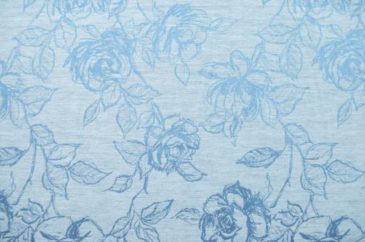 Jacquard Light Roses - Hellblau/Blau 