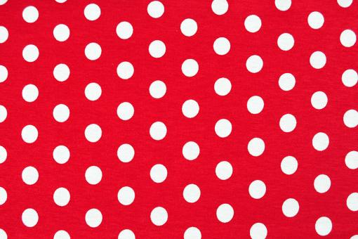 Jersey Stoff - große Punkte Rot