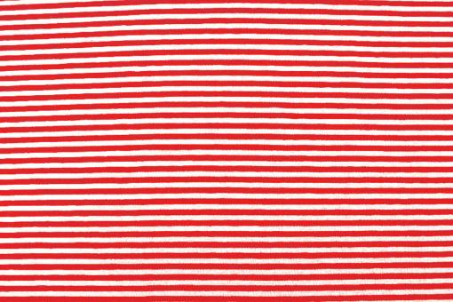 Strickbündchen-Schlauch - Streifen quer Rot/Weiß