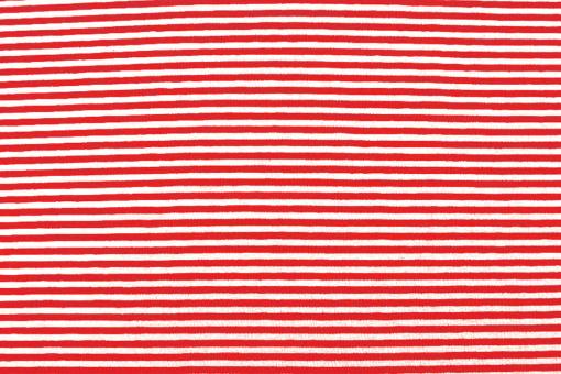 Strickbündchen-Schlauch - Streifen quer Rot/Weiß