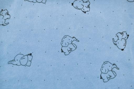 Nicki-Stoff - Schmuse-Elefant - Hellblau 