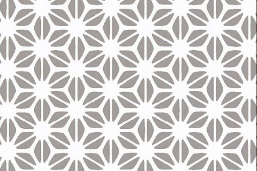 Jerseystoff - Geometrische Blumen - Grau 