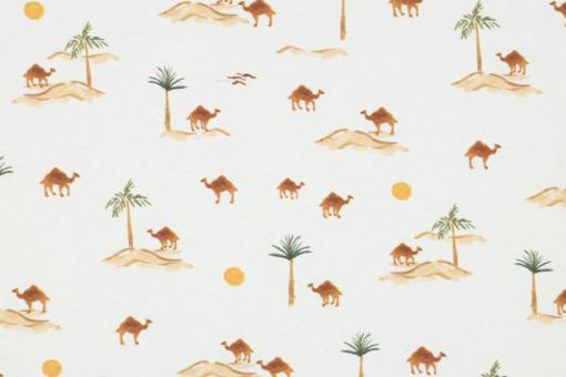 Jerseystoff Superprint - Kamele in der Wüste 
