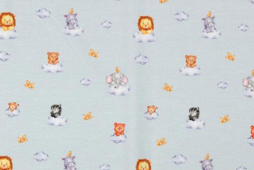 Jerseystoff Superprint - Cloudy Animals 