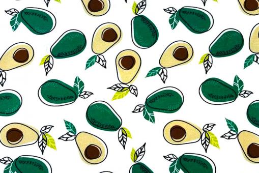 Jerseystoff Superprint - Avocado 