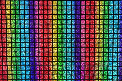 Tanzkleiderstoff - Rainbow-Squares 