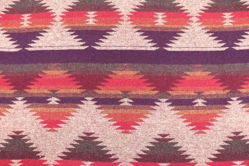 Boho-Jacquard - Poncho Style - Rot 