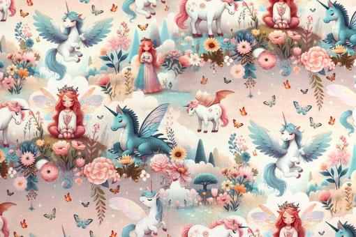 Jersey Digitaldruck - Unicorn Fairytale 