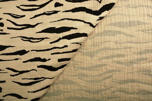 Musselin-Stoff - Tiger - Sand 