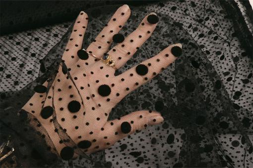 Tüll - Tupfen -Schwarz 