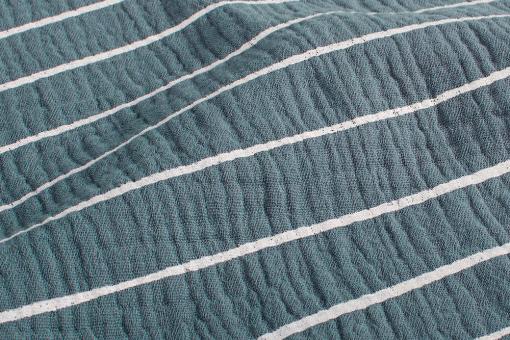 Double Gauze - Indigo-Streifen 