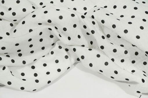 Double Gauze - Polka Dots - Schwarz/Weiß 