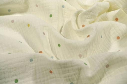 Double Gauze - Polka Dots - Bunt 