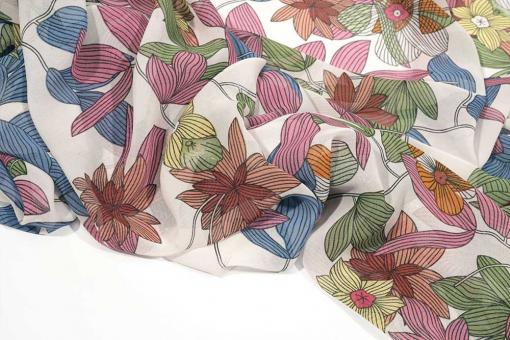 Chiffon-Stoff - Camelia 