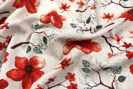 Viskose-Leinen Superprint - Florence Rouge 