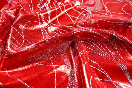 Tanzkleiderstoff Lycra - Flow - Rot 