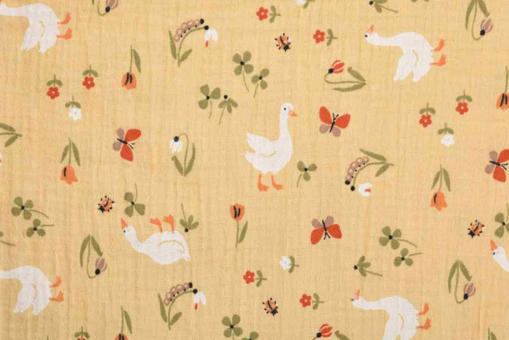 Musselin-Stoff - Gänse-Wiese 