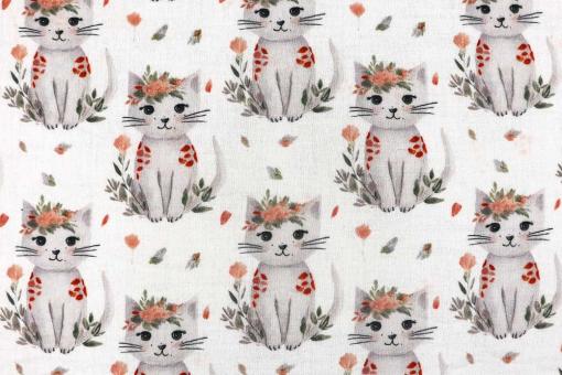 Musselin-Stoff Digitaldruck - Cute Cats 