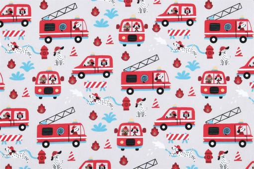 Kinderstoff - Hunde-Feuerwehr 