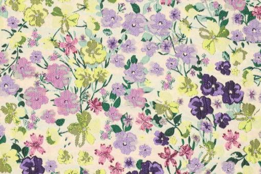 Deluxe Brokat mit pastelligen Blumen 