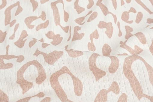 Feinripp-Jersey mit Leo-Print 